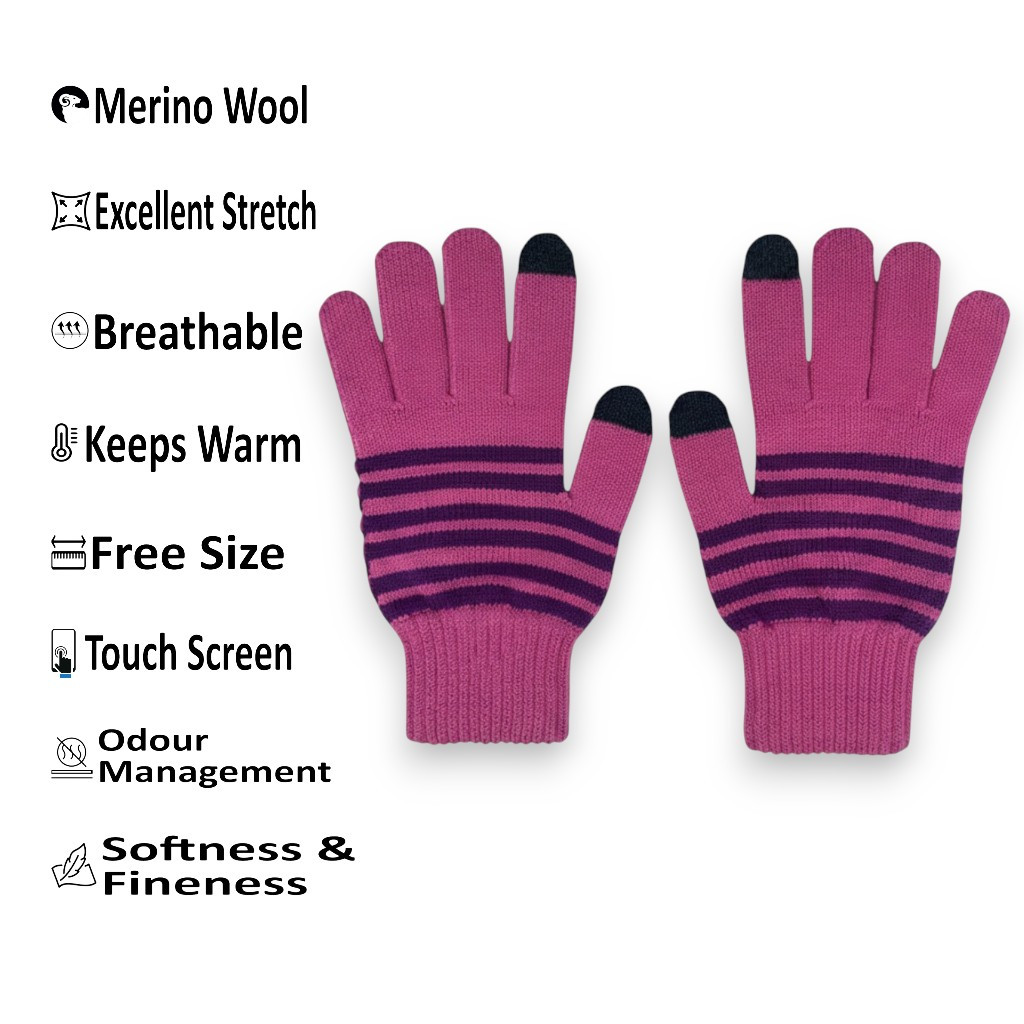 Merino Wool Touch Screen Gloves