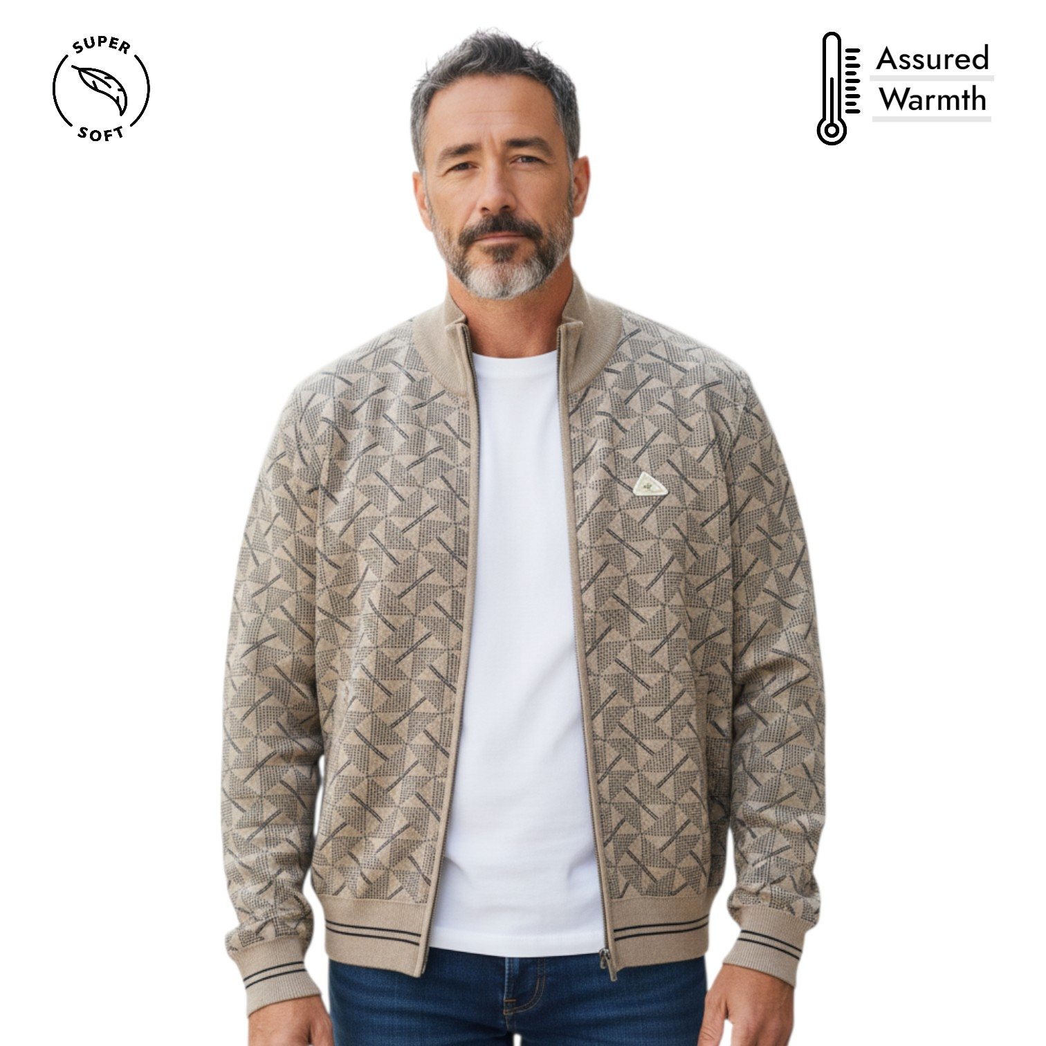 Men Full Zip Sweater