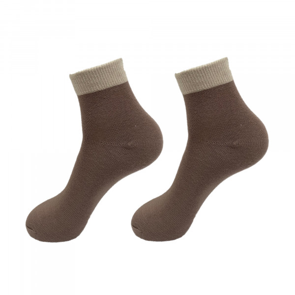 Merino Wool Blend Ankle Socks- Brown