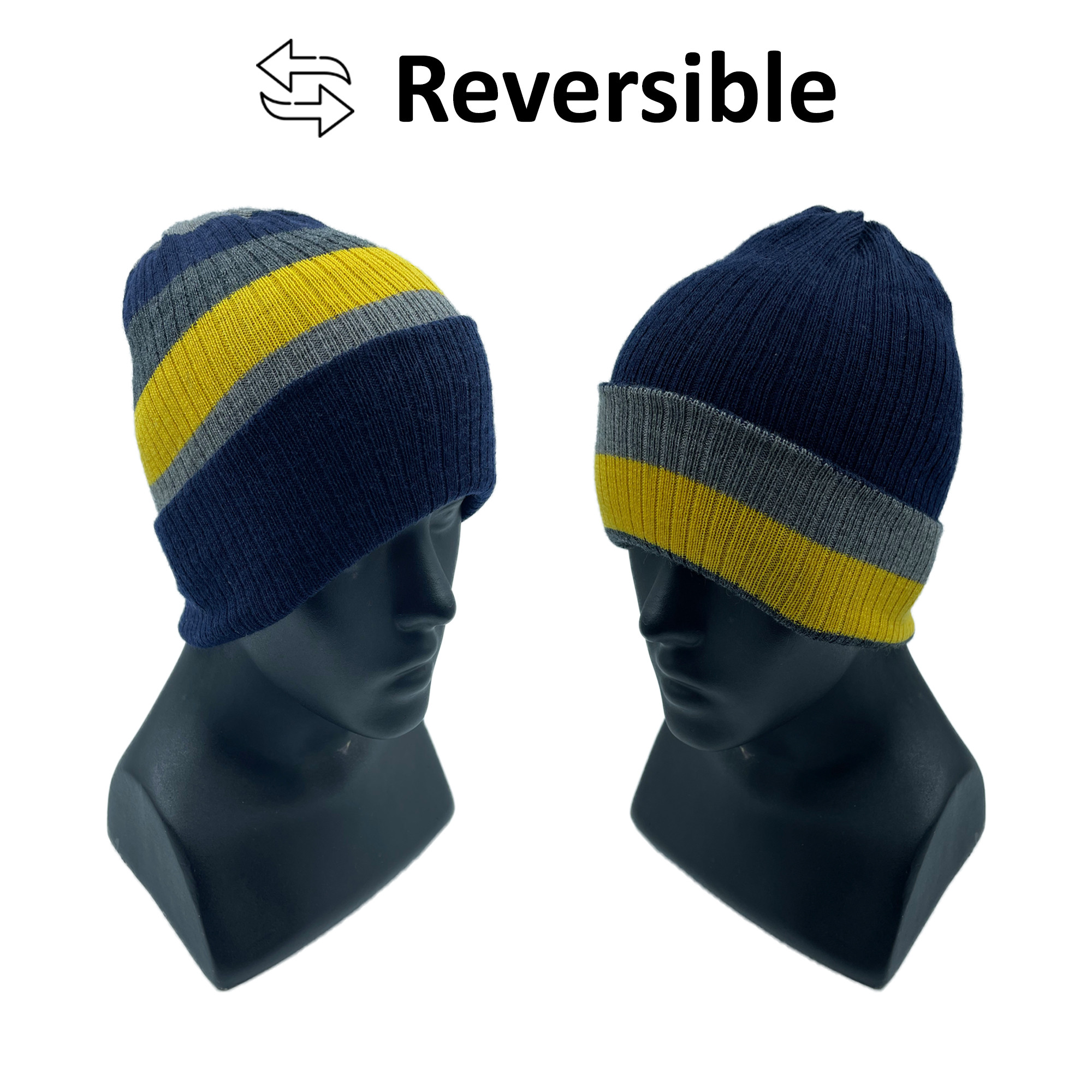 Merino Wool Reversible Cap Navy