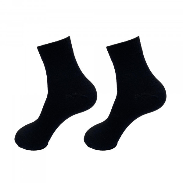 Merino Wool Blend Ankle Socks- Black