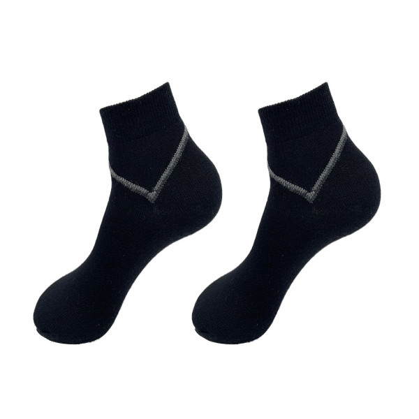 Merino Wool Blend Ankle Socks- Black