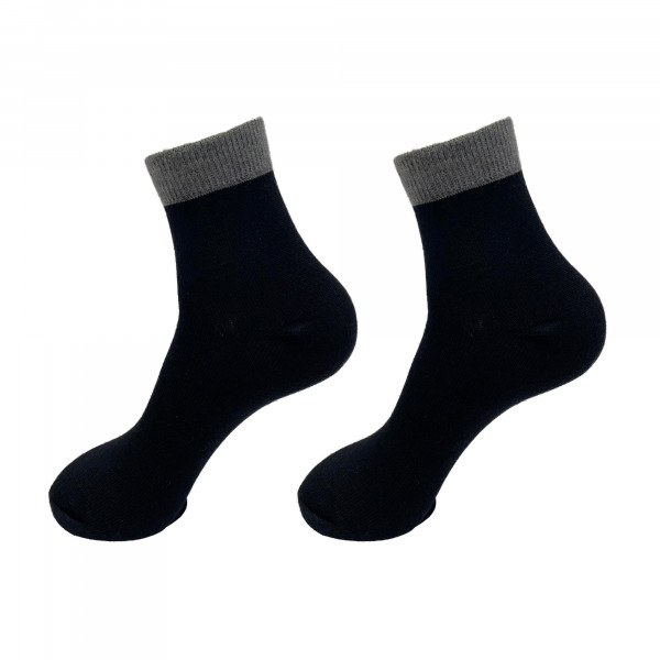 Merino Wool Blend Ankle Socks- Black