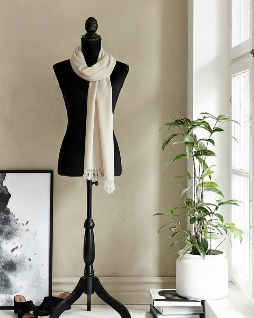 Ethereal Ivory Drape Stole