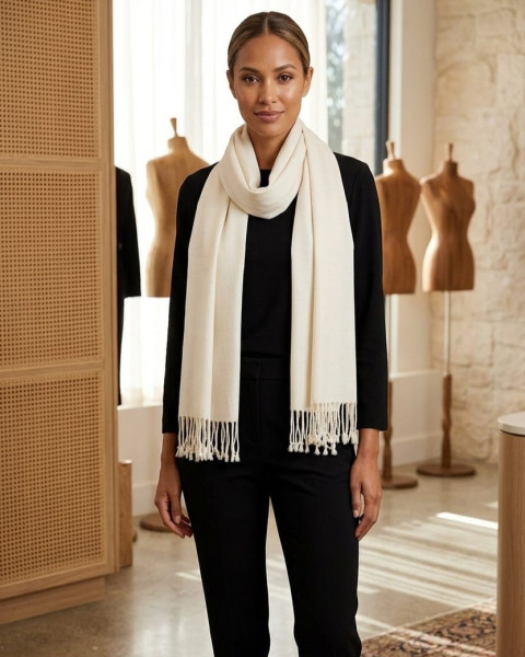 Image of Ethereal Ivory Drape Stole