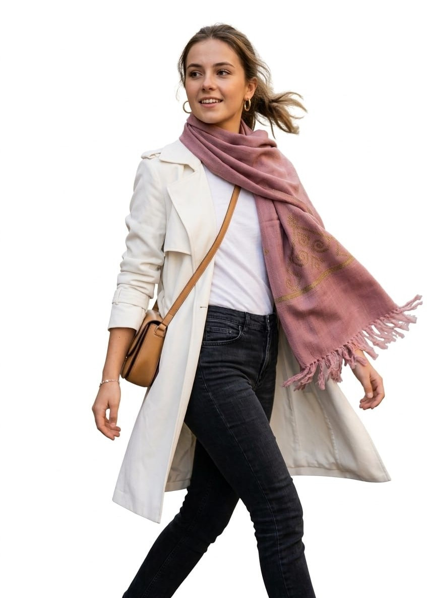 Rose Motif Devbhoomi Shawl
