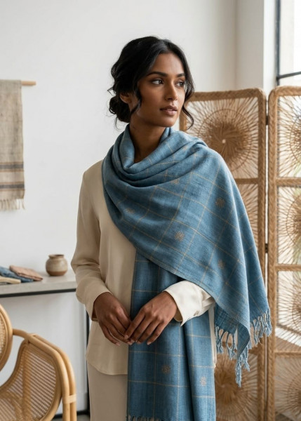 Image of Azure Loom Devbhoomi Shawl
