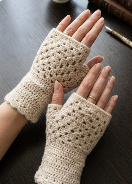 Ivory Alpine Lace Hand Gloves