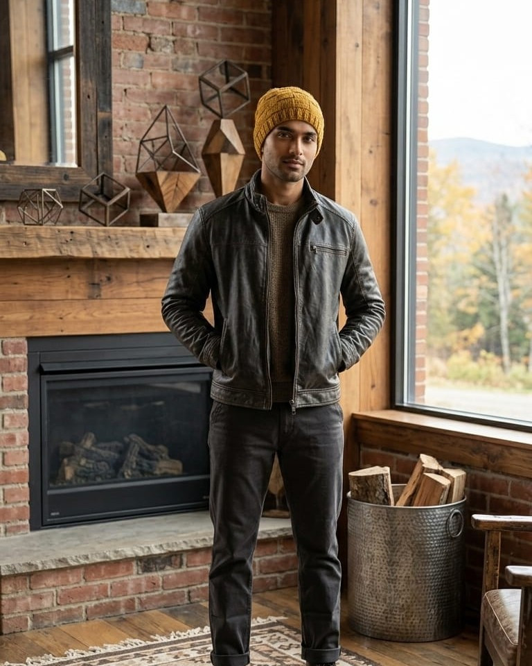 Ochre Grid Crest Cap