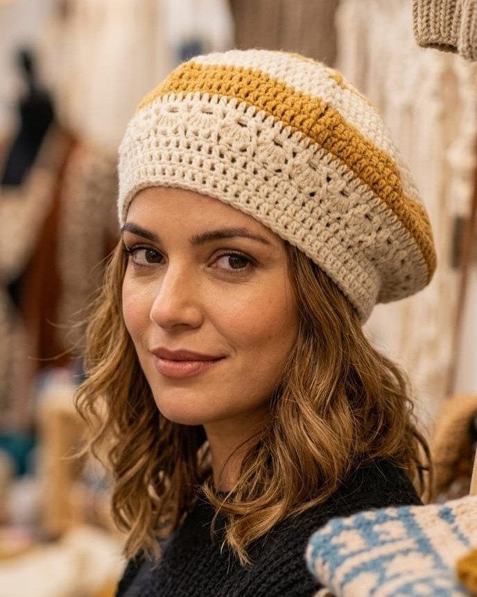 Saffron Weave Beret