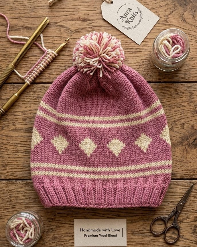 Mulberry Crest Pom Cap