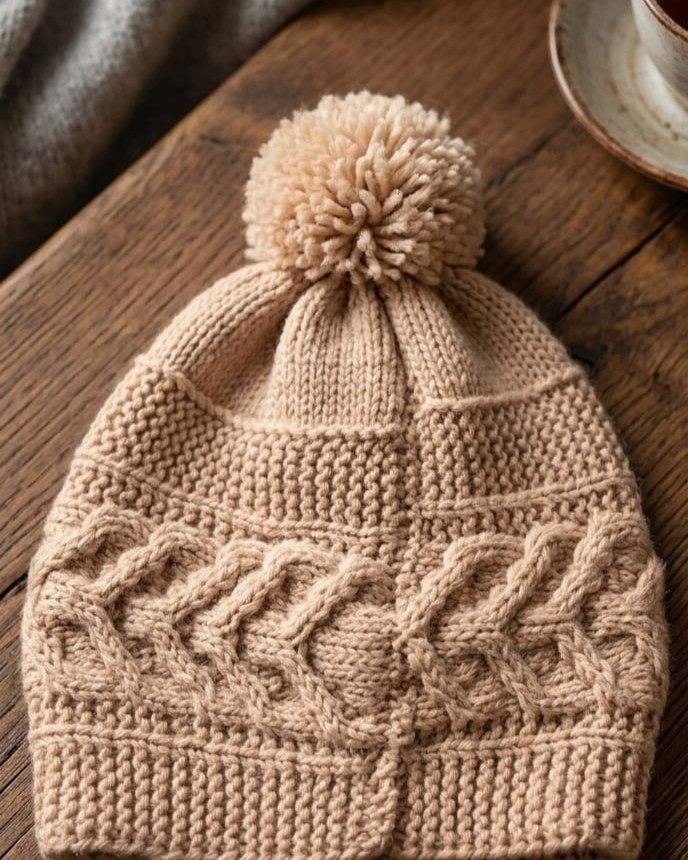 Mulberry Crest Pom Cap