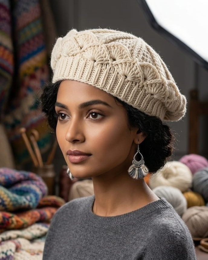 Mulberry Crest Pom Cap