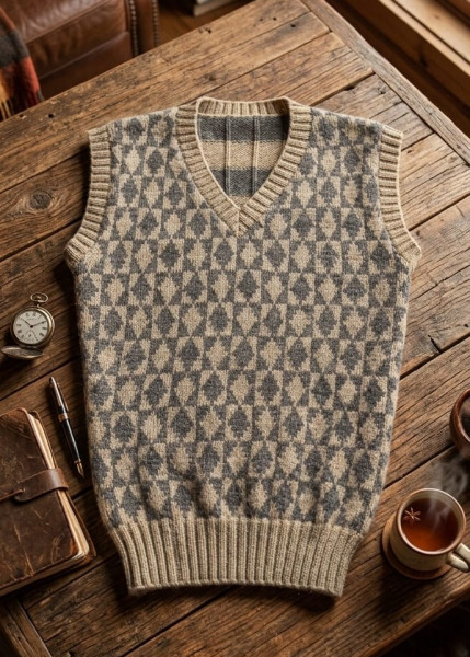 Image of Stonecrest Mosaic Vest Woolen Sweater