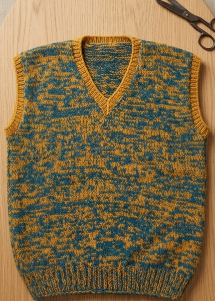 Image of Saffron Meadow Vest Woolen Sweater