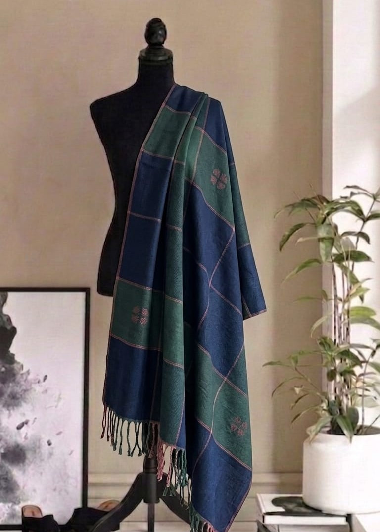 Midnight Cedar Heritage Shawl
