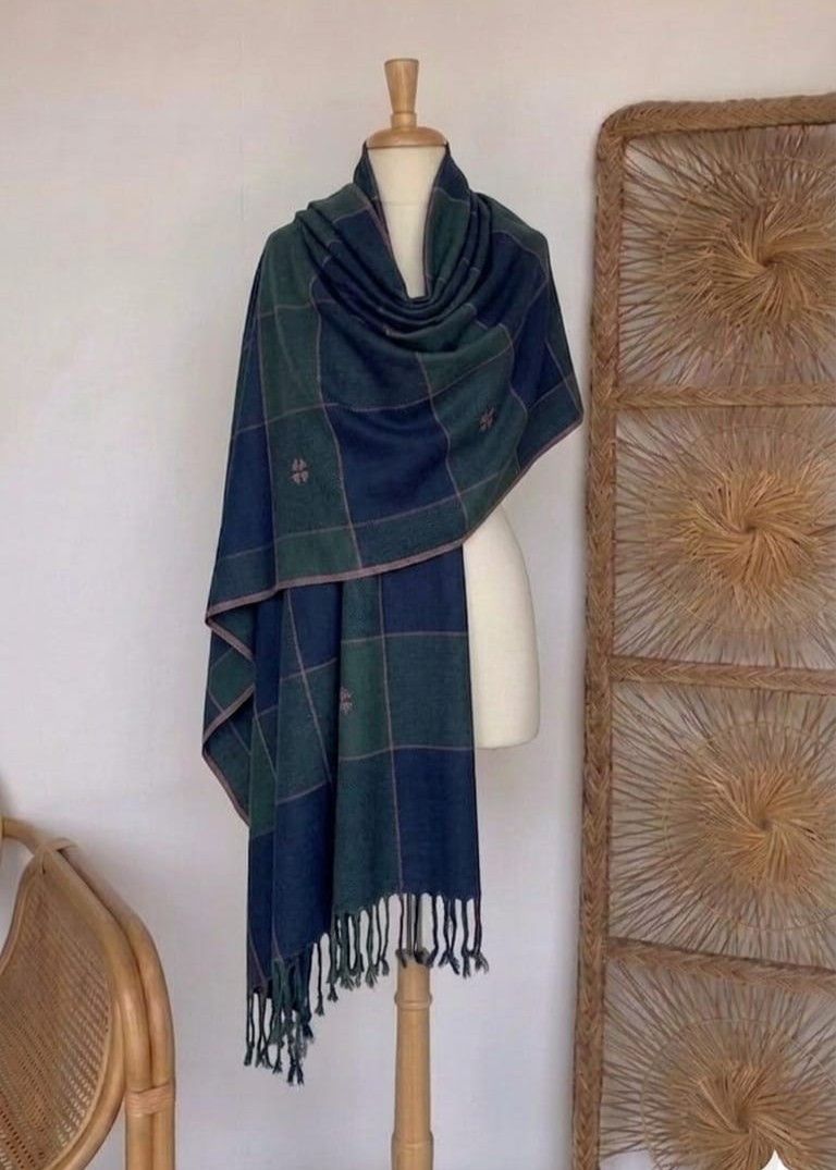 Midnight Cedar Heritage Shawl