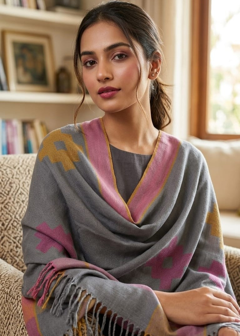 Rose Ember Himalayan Shawl