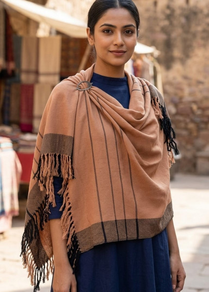 Image of Saffron Dune Heritage Shawl
