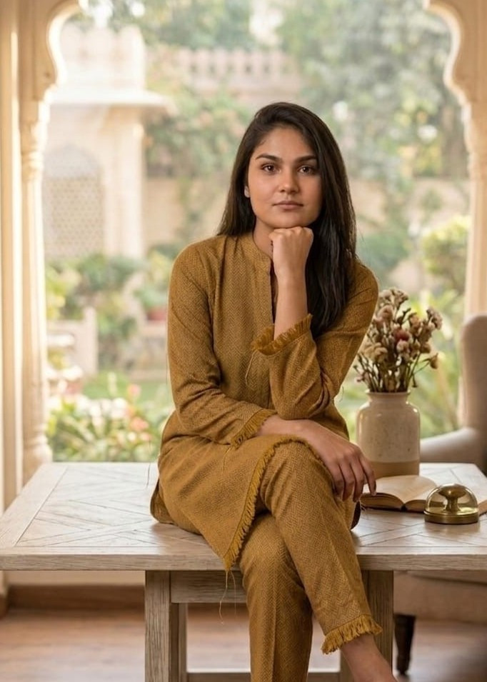 Saffron Dune Ensemble Suit