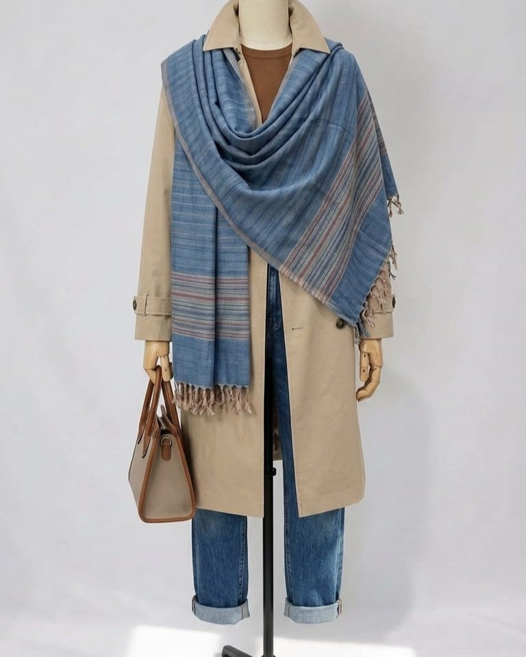 Himalayan Indigo Drift Stole