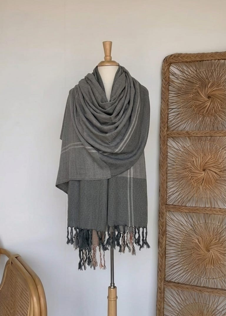 Ashen Veil Shawl