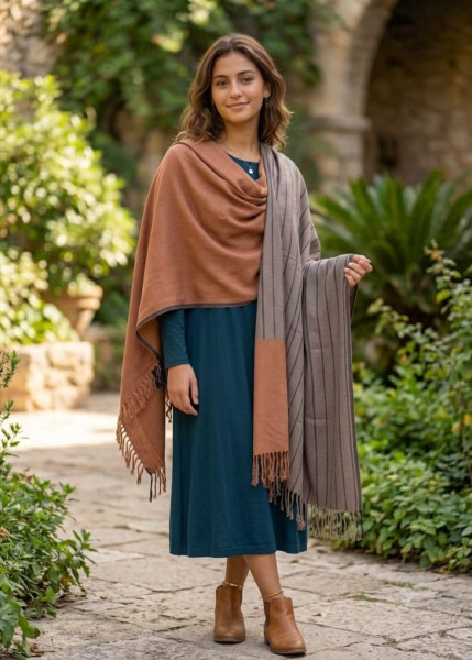 Image of Saffron Devbhoomi Shawl