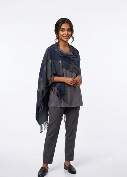 Image of Nocturne Ember Grid Shawl
