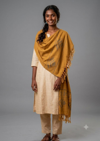 Image of Saffron Dune Heritage Shawl