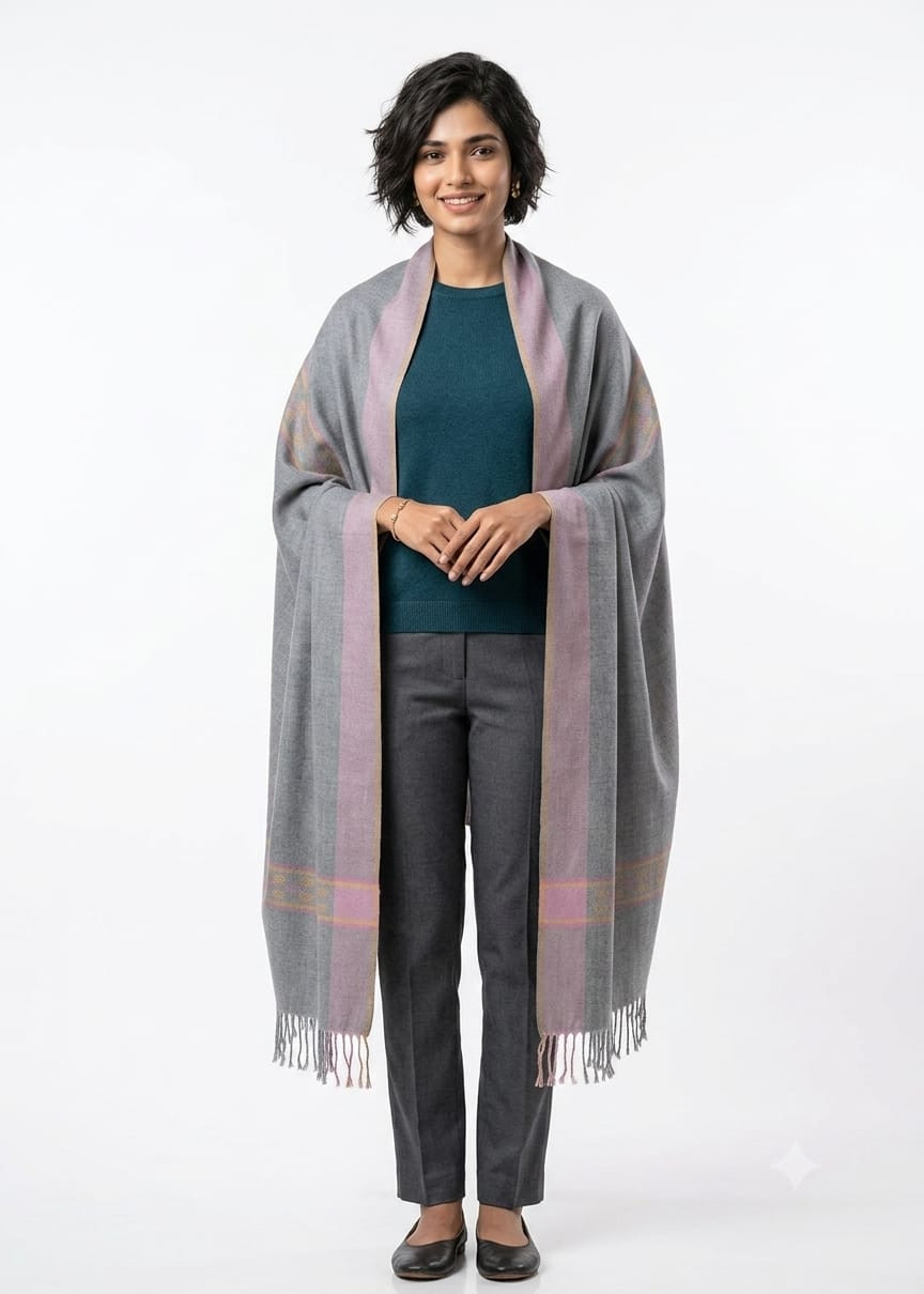 Blush Mist Himalayan Shawl