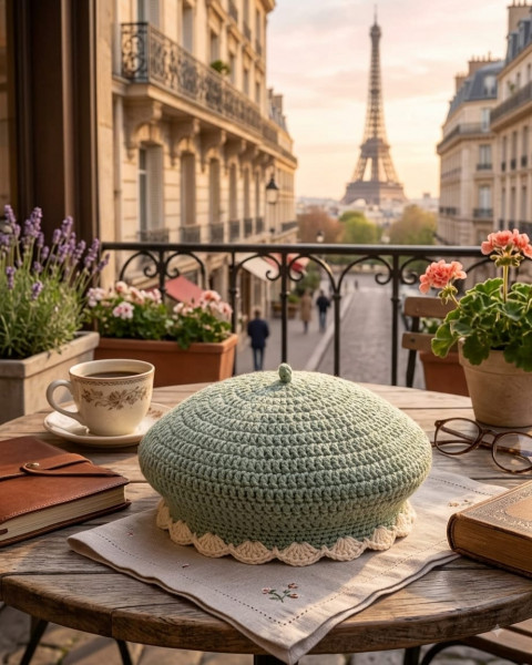 Image of Sage Petal Beret Cap