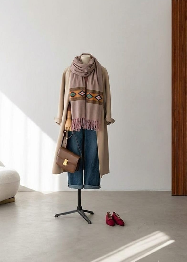 Mauve Mosaic Shawl