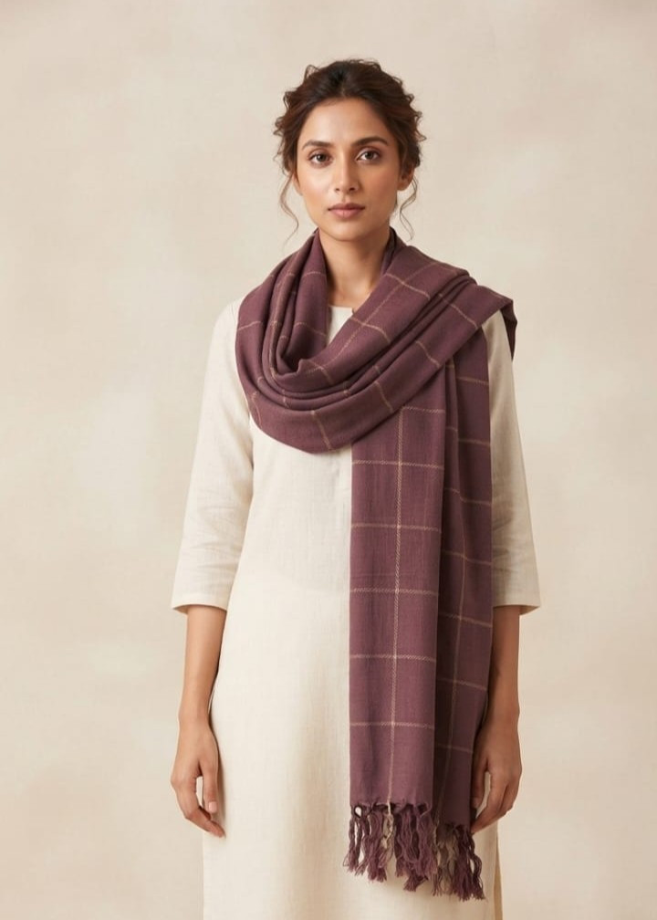 Aubergine Lattice Stole