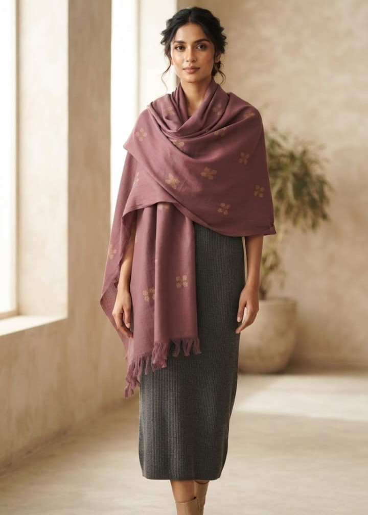 Gulab Noor Floral Stole
