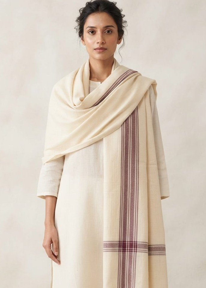 Ivory Heirloom Handwoven Stole